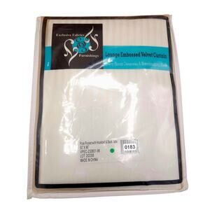 Half Price Drapes Lounge Embossed Velvet Curtain 50x96 Ivory Bedroom Living Room